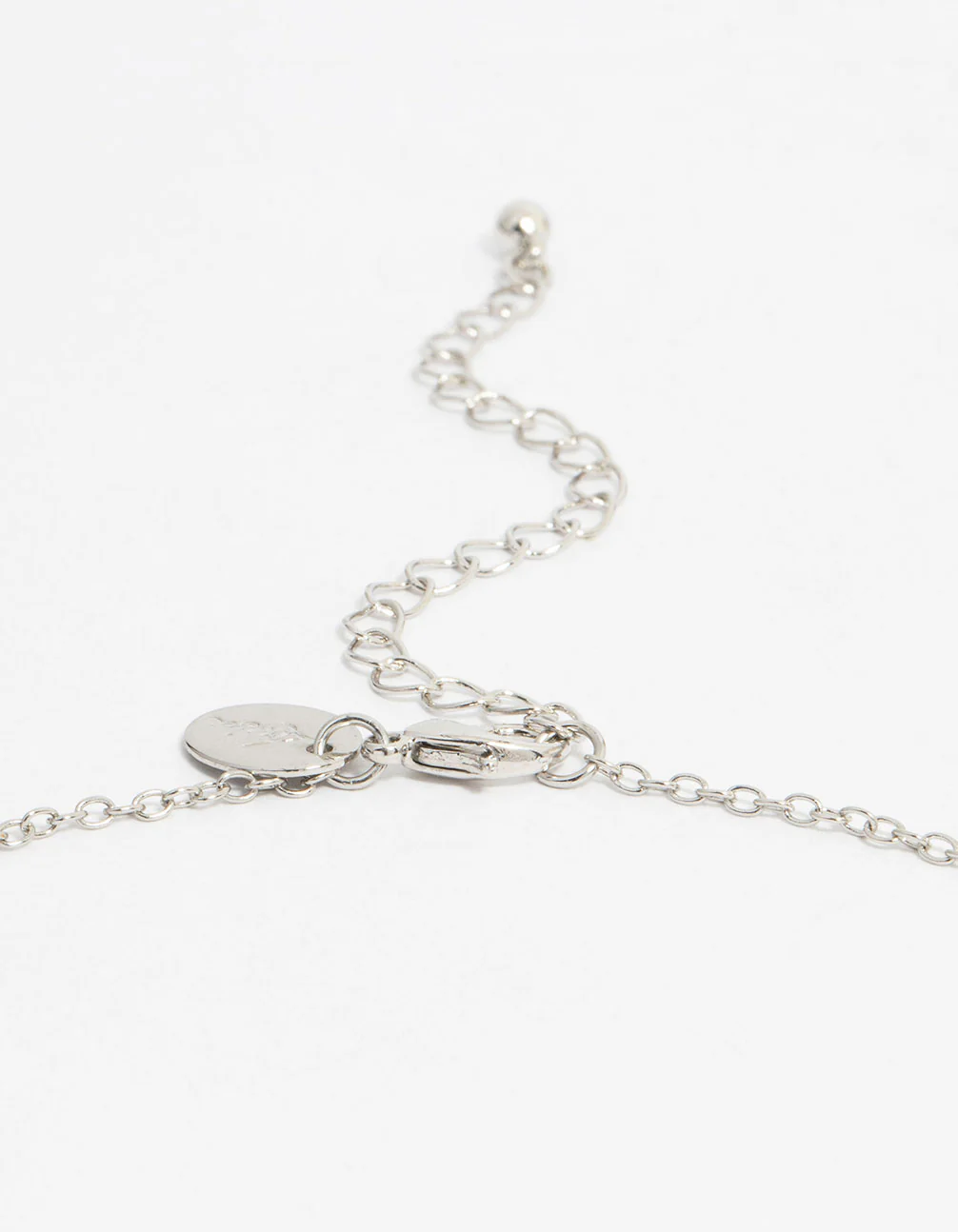 Silver Diamante Circle Link Pendant Necklace - Image 3