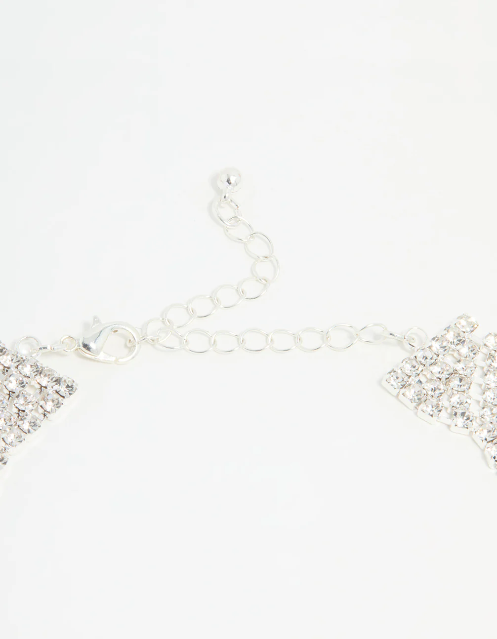 Silver Diamante Classic Choker Necklace - Image 5