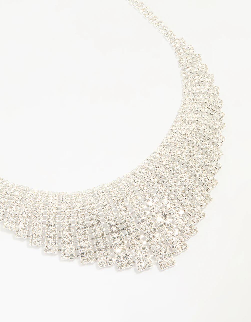 Silver Diamante Collar Statement Necklace - Image 2