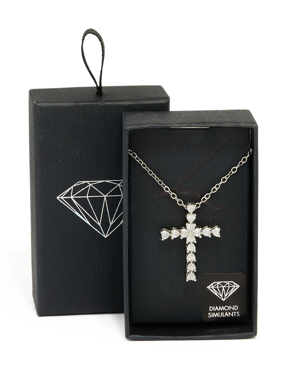 Silver Diamante Cross Necklace - Image 5