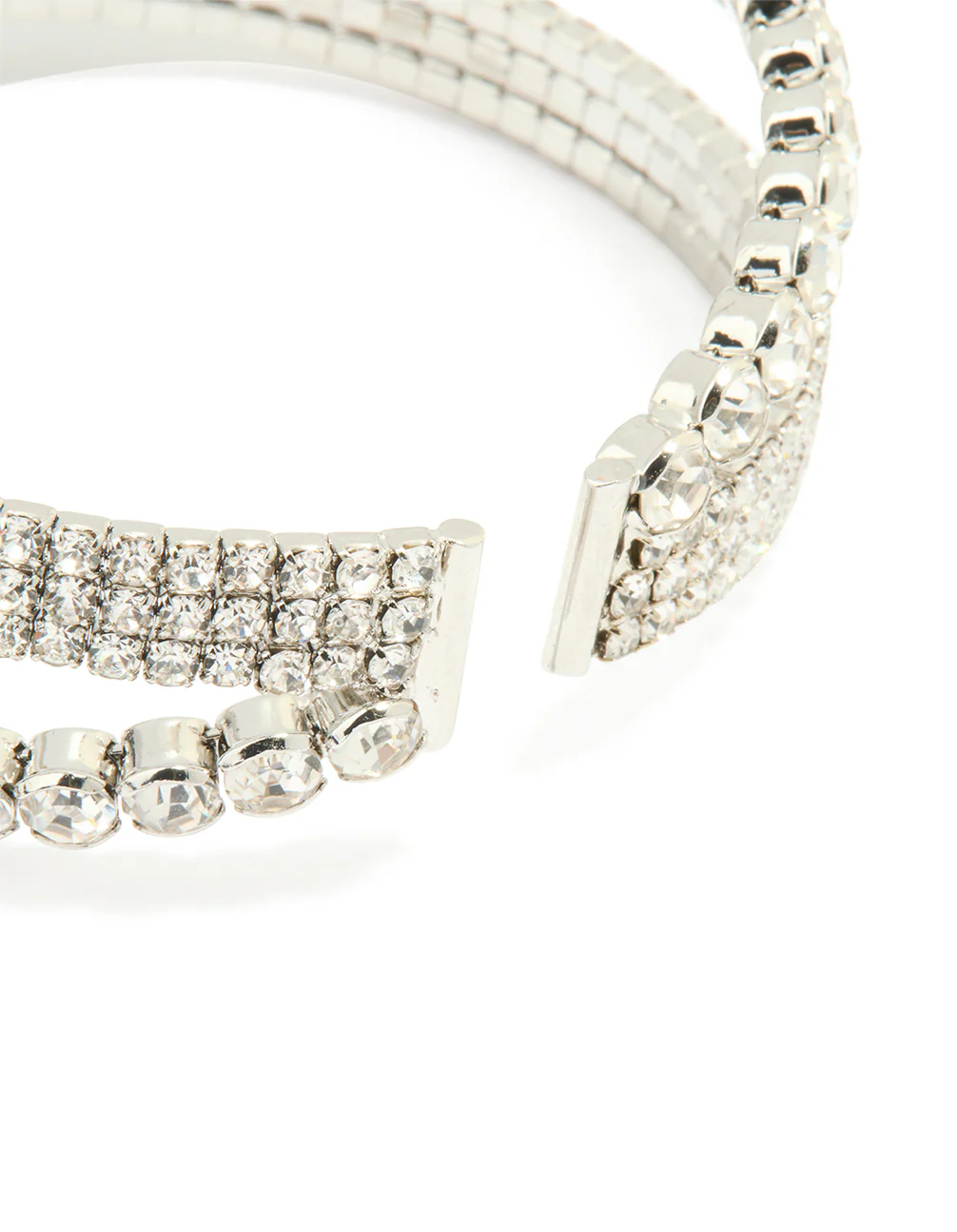 Silver Diamante Crossed Wrist Cuff - Image 3