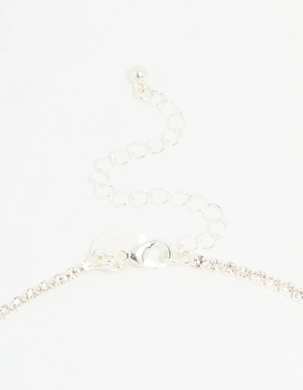 Silver Diamante Cupchain Tassel Vine Necklace & Earrings Set - Image 3