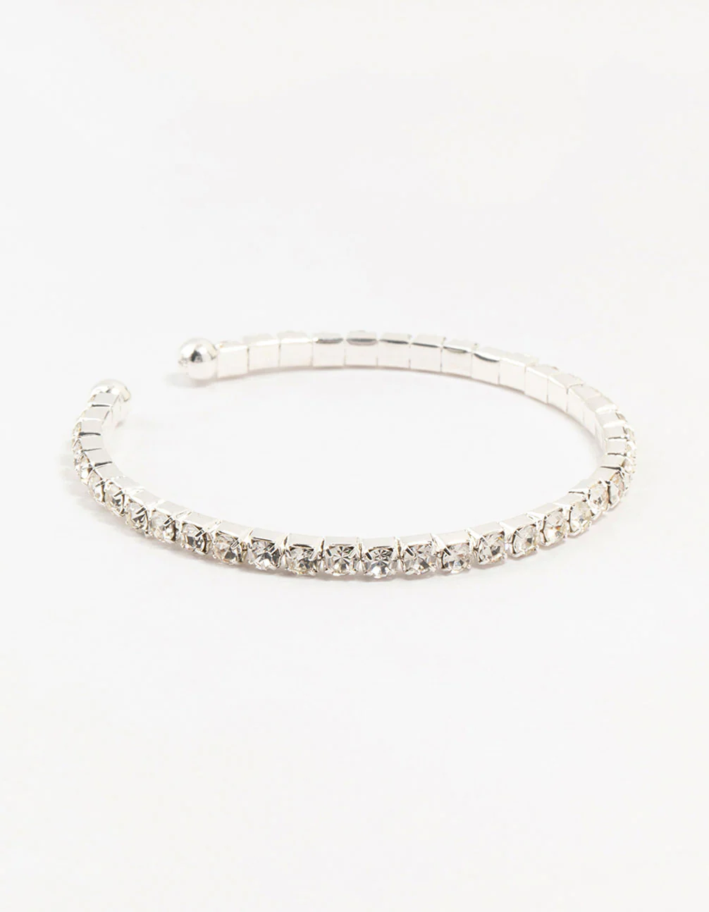 Silver Diamante Cup Chain Wrist Cuff
