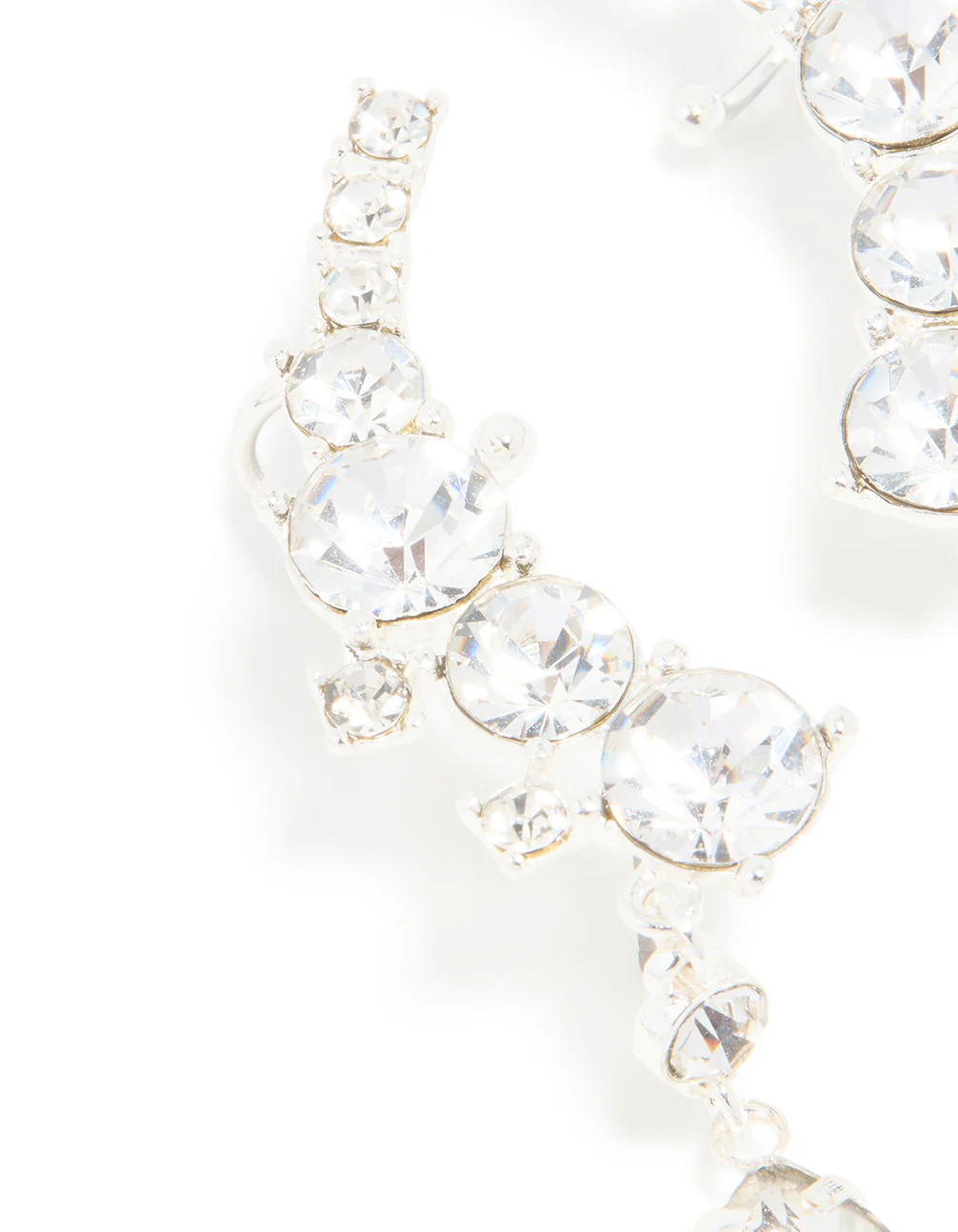 Silver Diamante Drop Ear Cuffs - Image 2