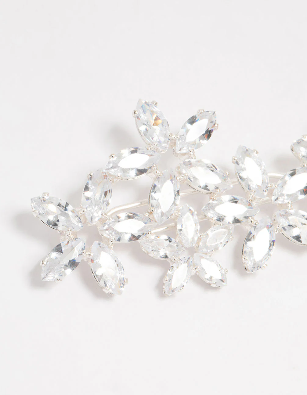 Silver Diamante Flower Cluster Hair Clip - Image 2