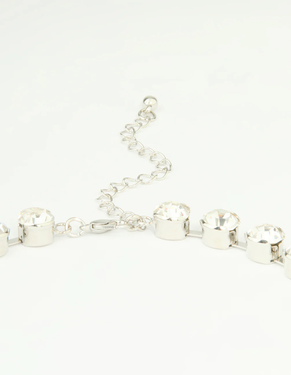 Silver Diamante Fringe Large Necklace - Image 3