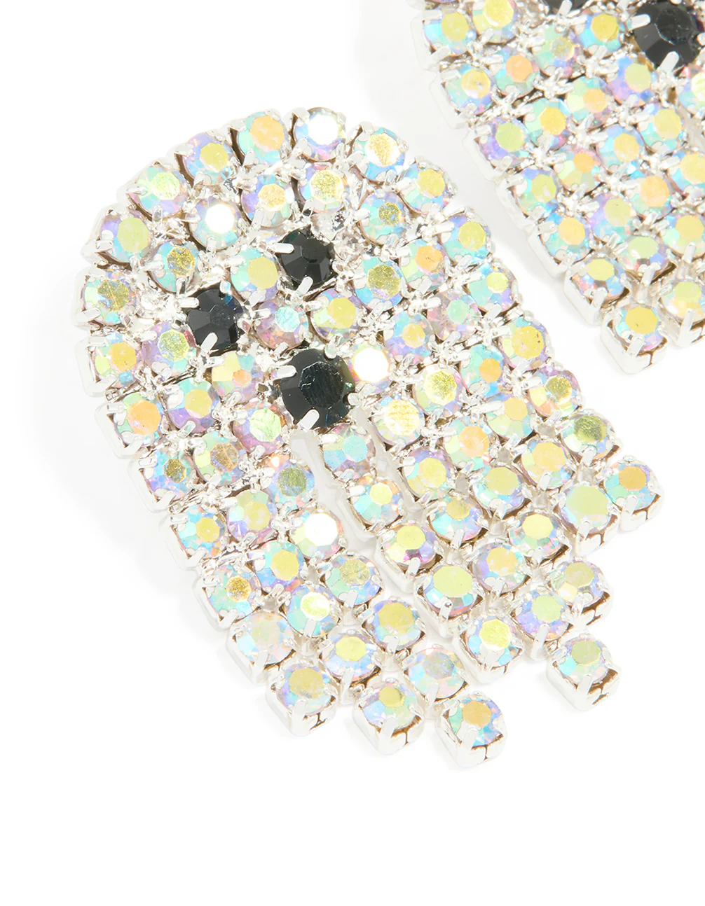 Silver Diamante Ghost Drop Earrings - Image 2