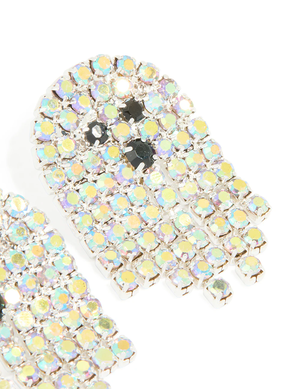 Silver Diamante Ghost Drop Earrings - Image 3