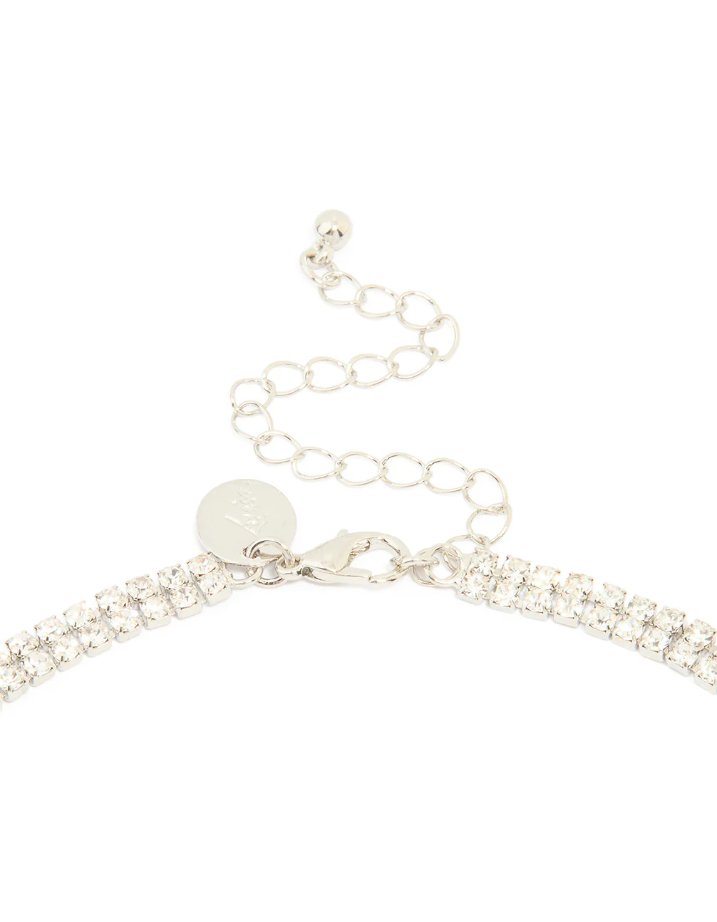 Silver Diamante Layered V-Cut Necklace - Image 3