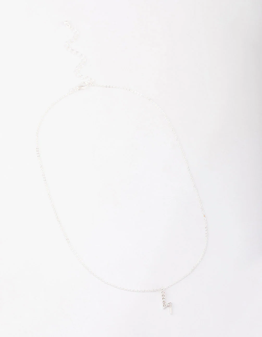 Silver Diamante Lightning Bolt Necklace - Image 2