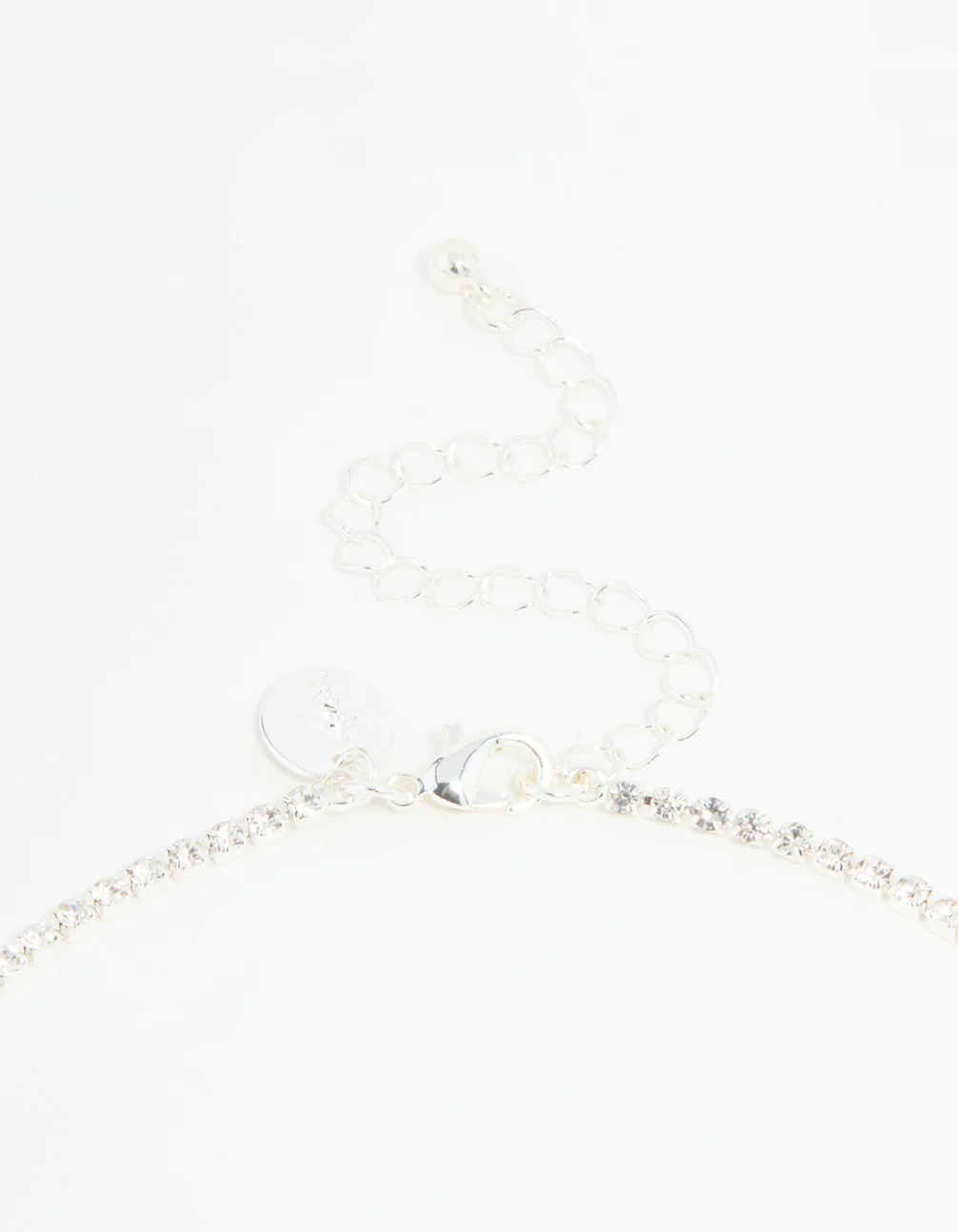Silver Diamante Marquise Zigzag V Necklace & Earring Set - Image 3