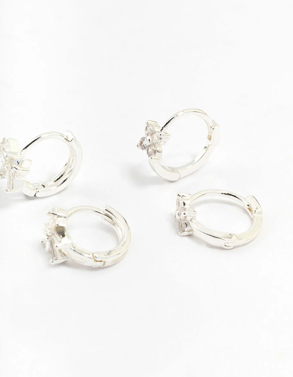 Silver Diamante Mixed Bow Earrings 4-Pack - Image 3