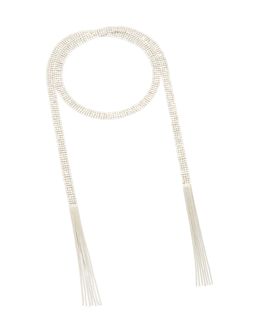 Silver Diamante Multi Tassel Necklace - Image 2