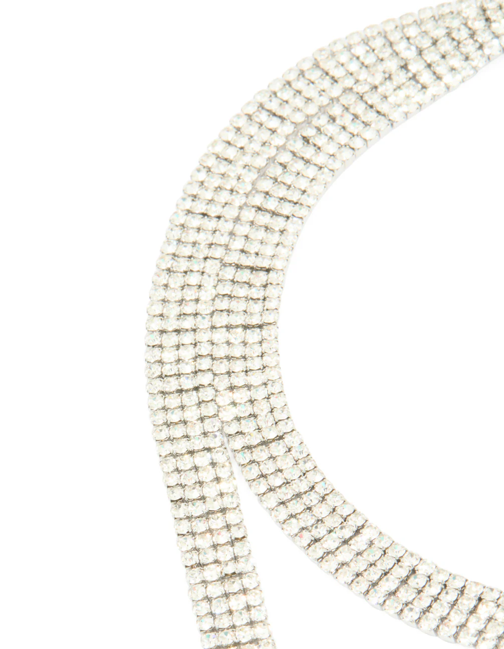 Silver Diamante Multi Tassel Necklace - Image 3