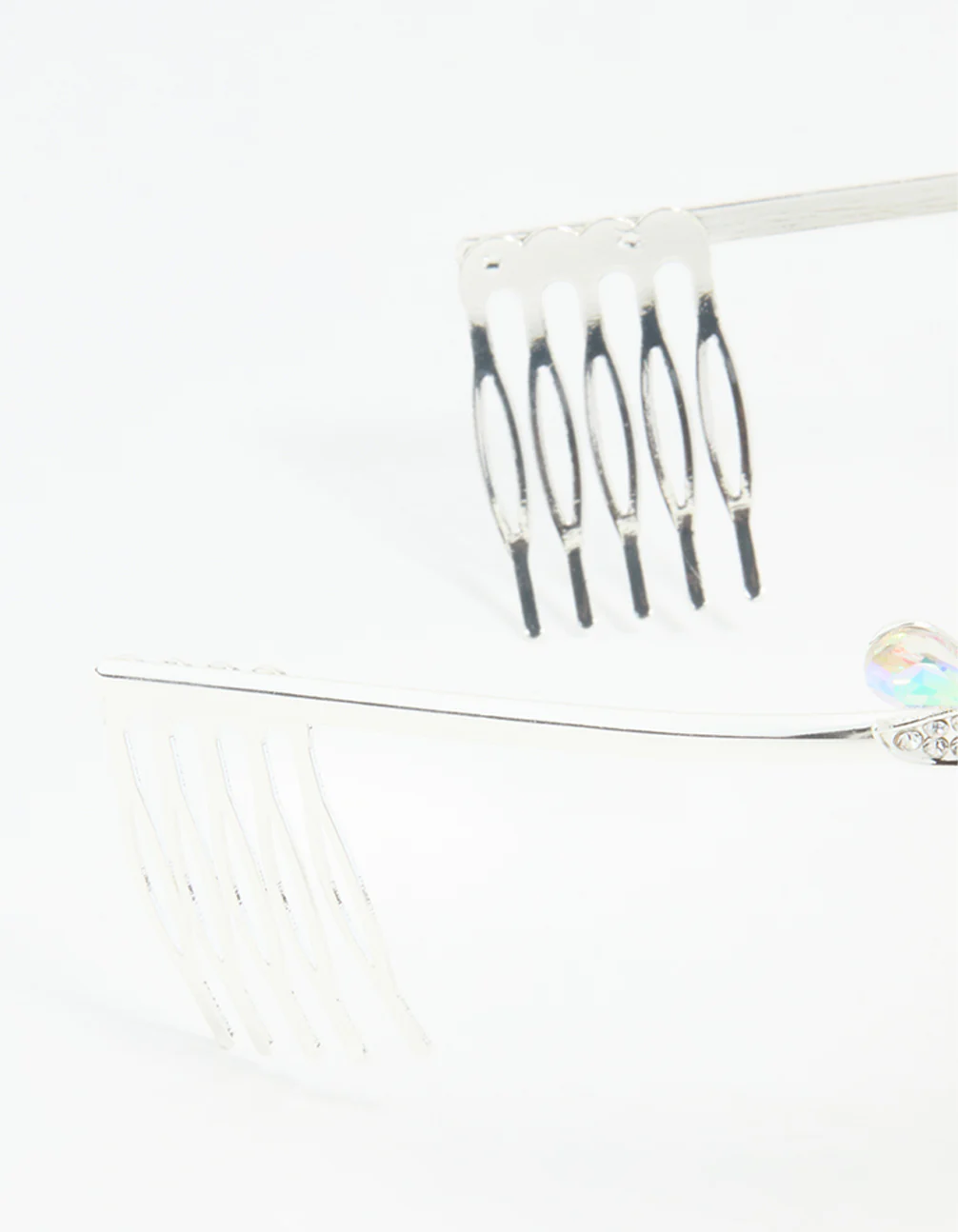 Silver Diamante & Pearl Crown Headband - Image 3