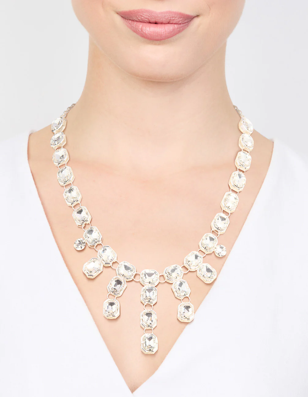 Silver Diamante Pendant Necklace - Image 2