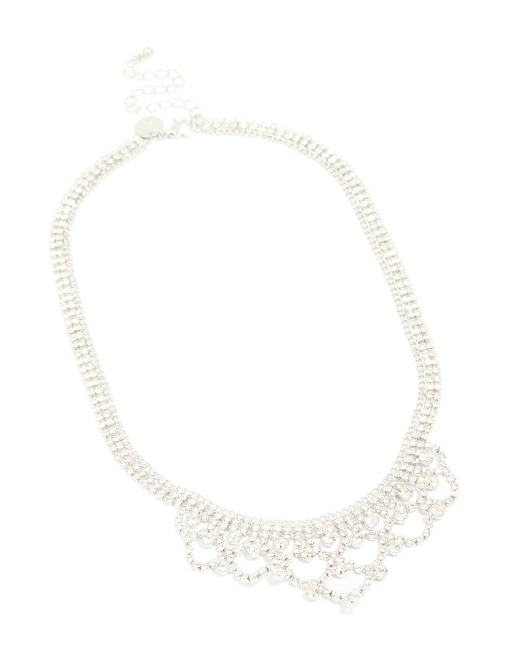 Silver Diamante Princess Statement Necklace - Image 4