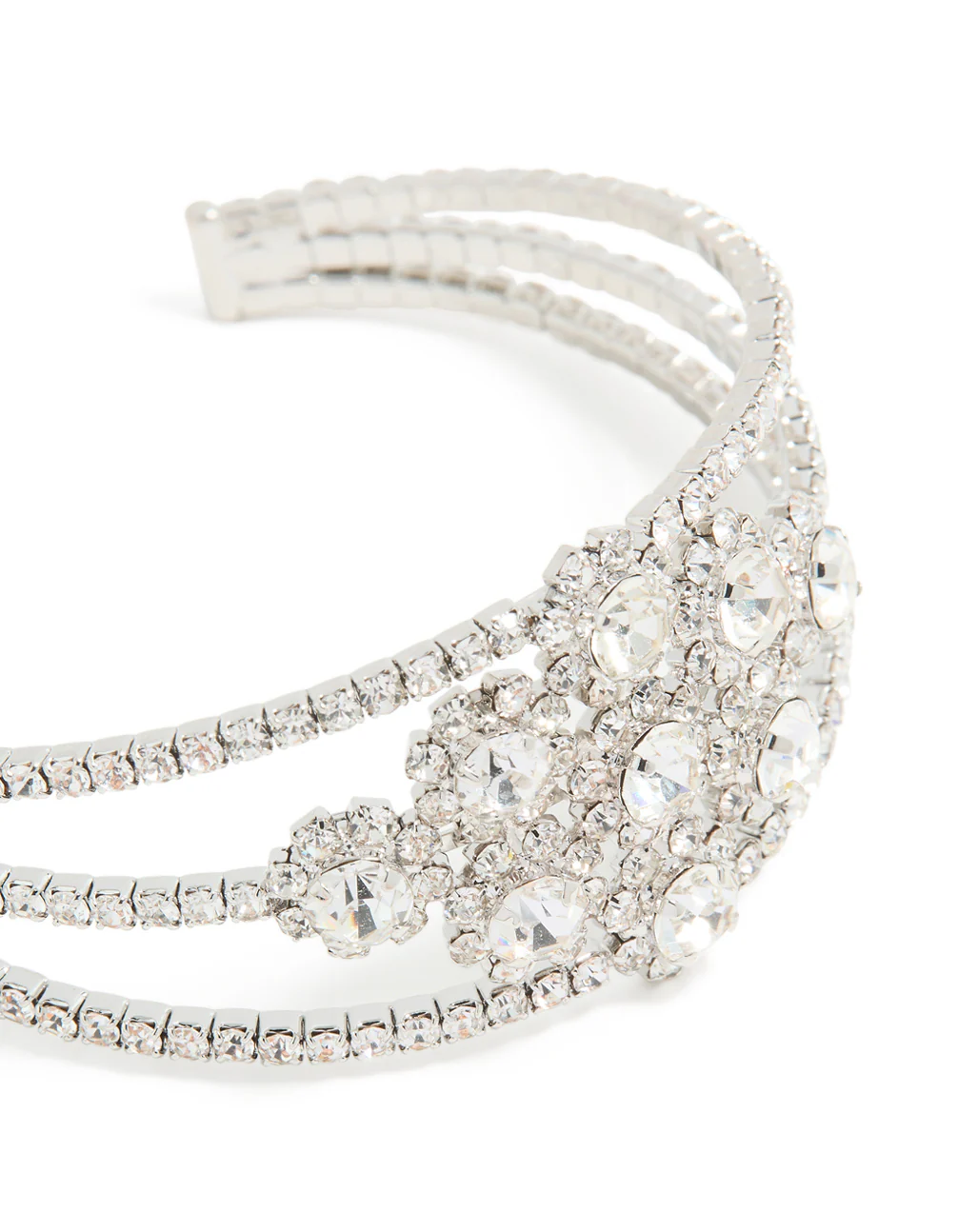 Silver Diamante Snowflake Layered Wrist Cuff - Image 2