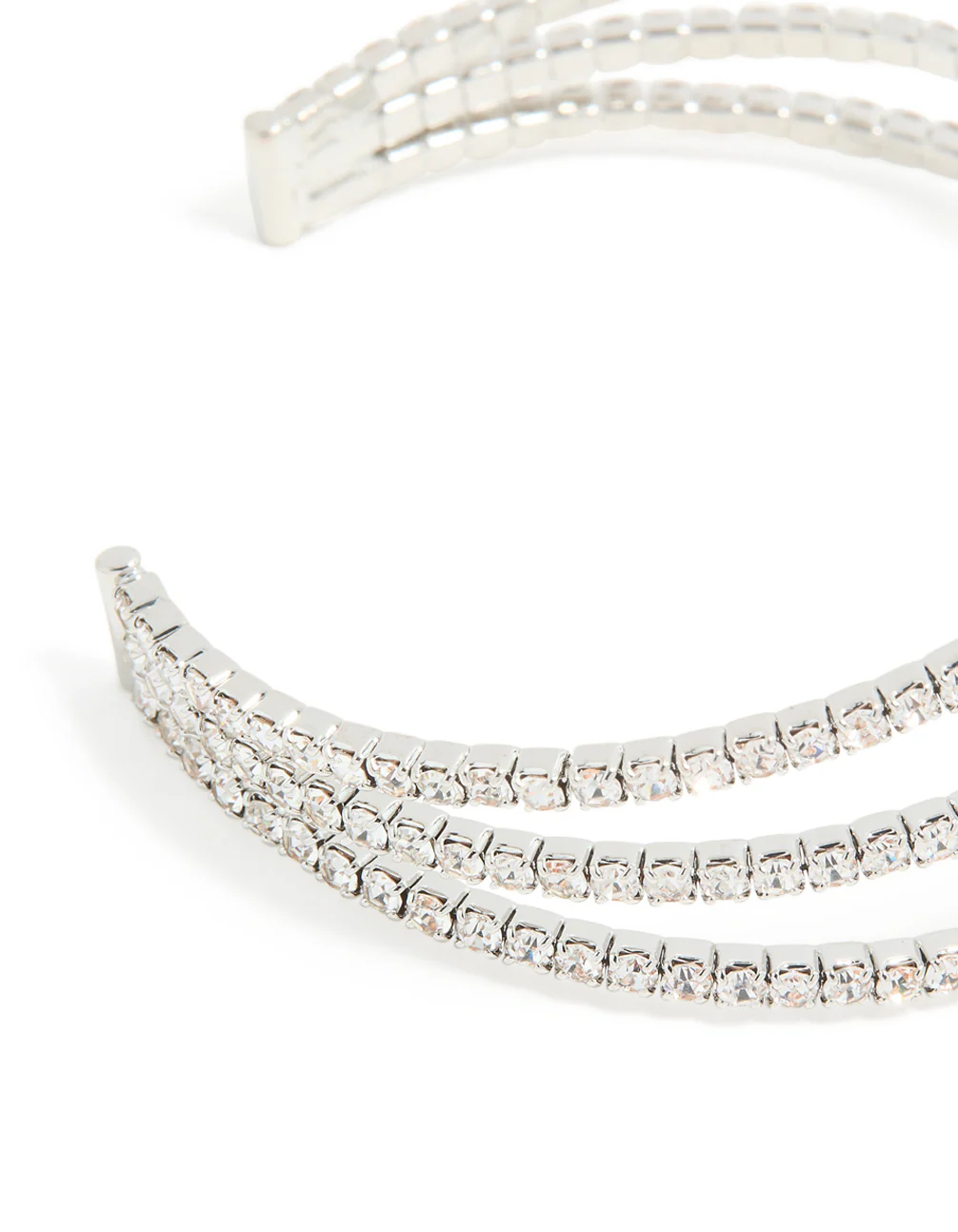 Silver Diamante Snowflake Layered Wrist Cuff - Image 3