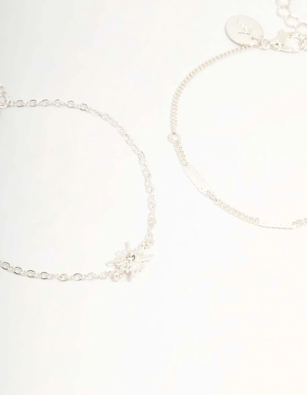 Silver Diamante Star & Moon Bracelets 2-Pack - Image 2