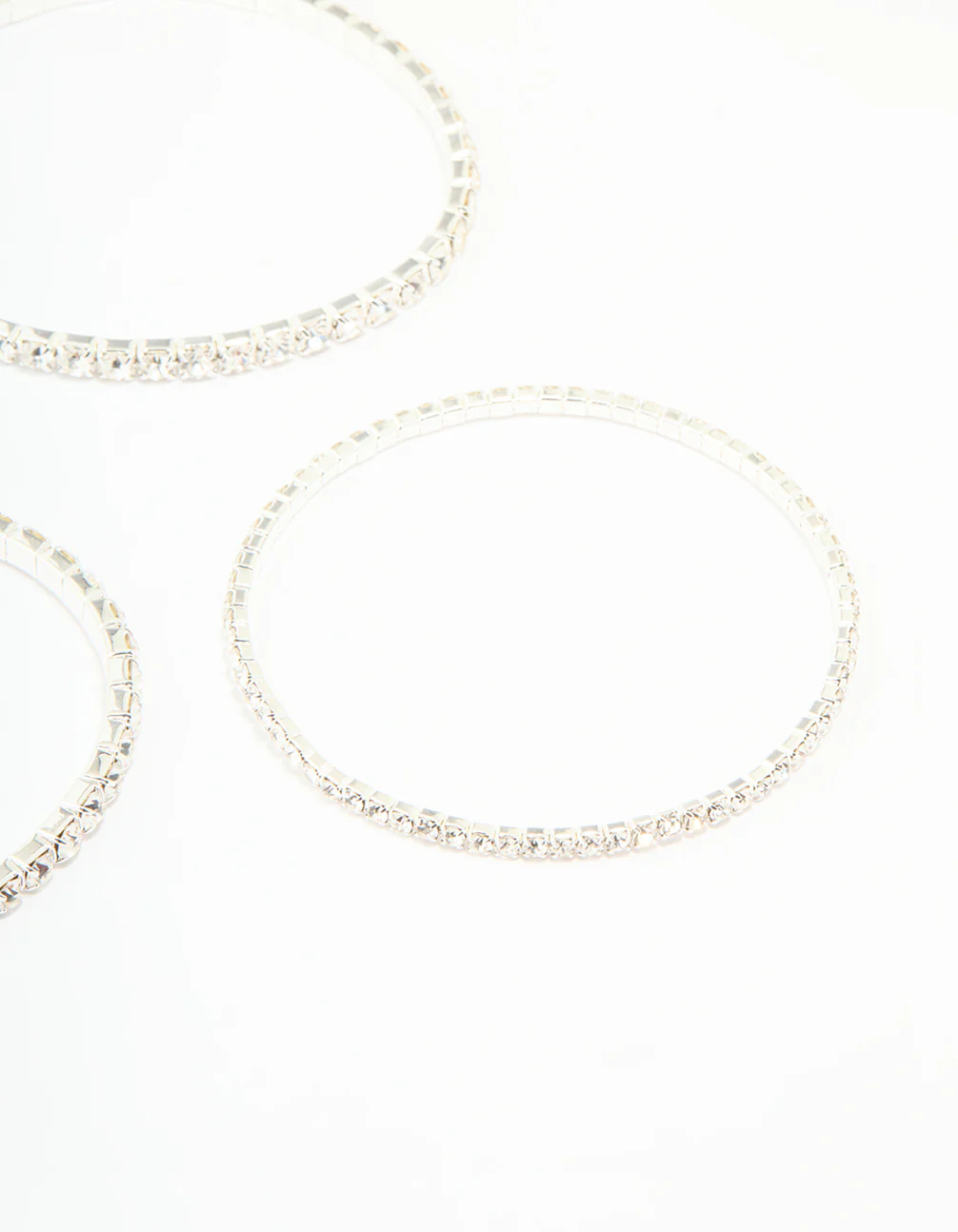 Silver Diamante Stretch Bracelets 8-Pack - Image 3