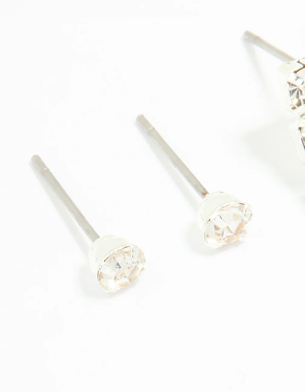 Silver Diamante Stud & Cupchain Earrings 3-Pack - Image 4