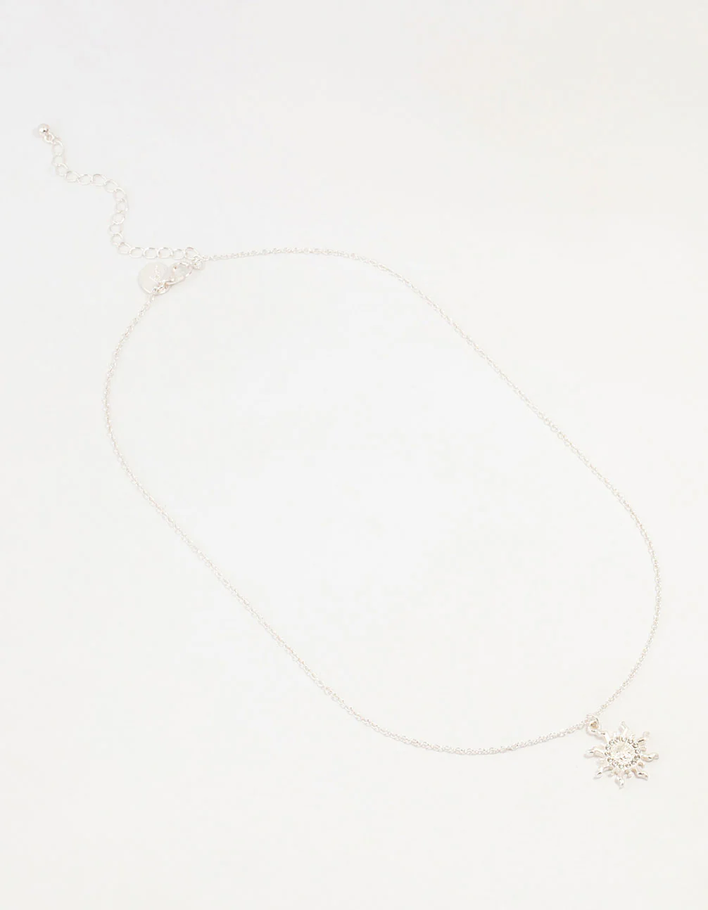 Silver Diamante Sun Pendant Necklace - Image 2