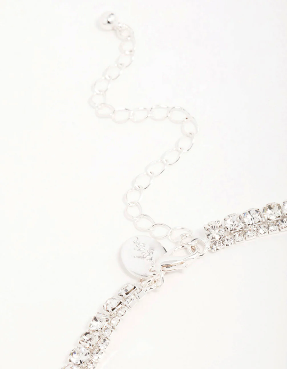 Silver Diamante Tennis Necklace & Earrings Set - Image 3