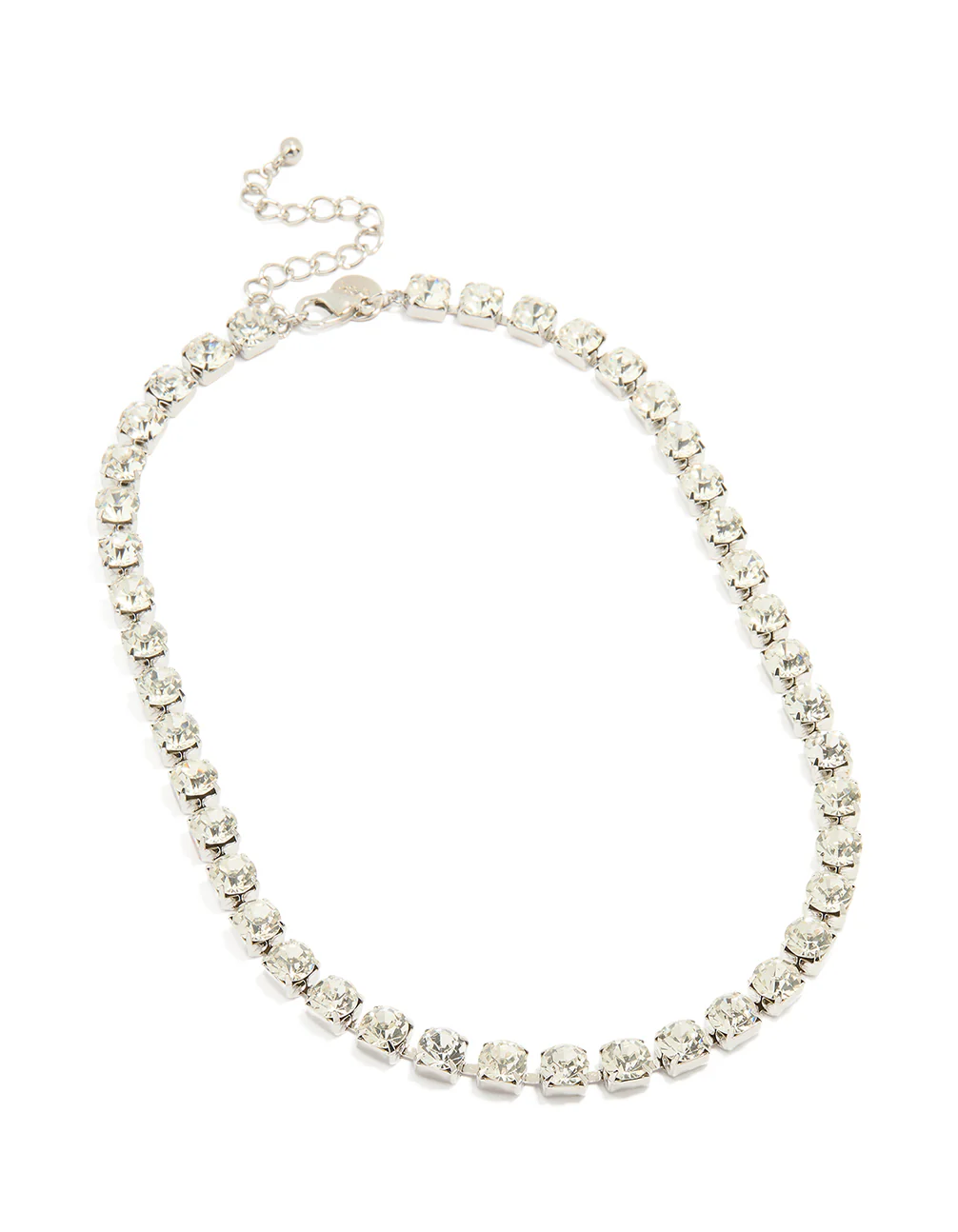 Silver Diamante Thick Chain Necklace - Image 2