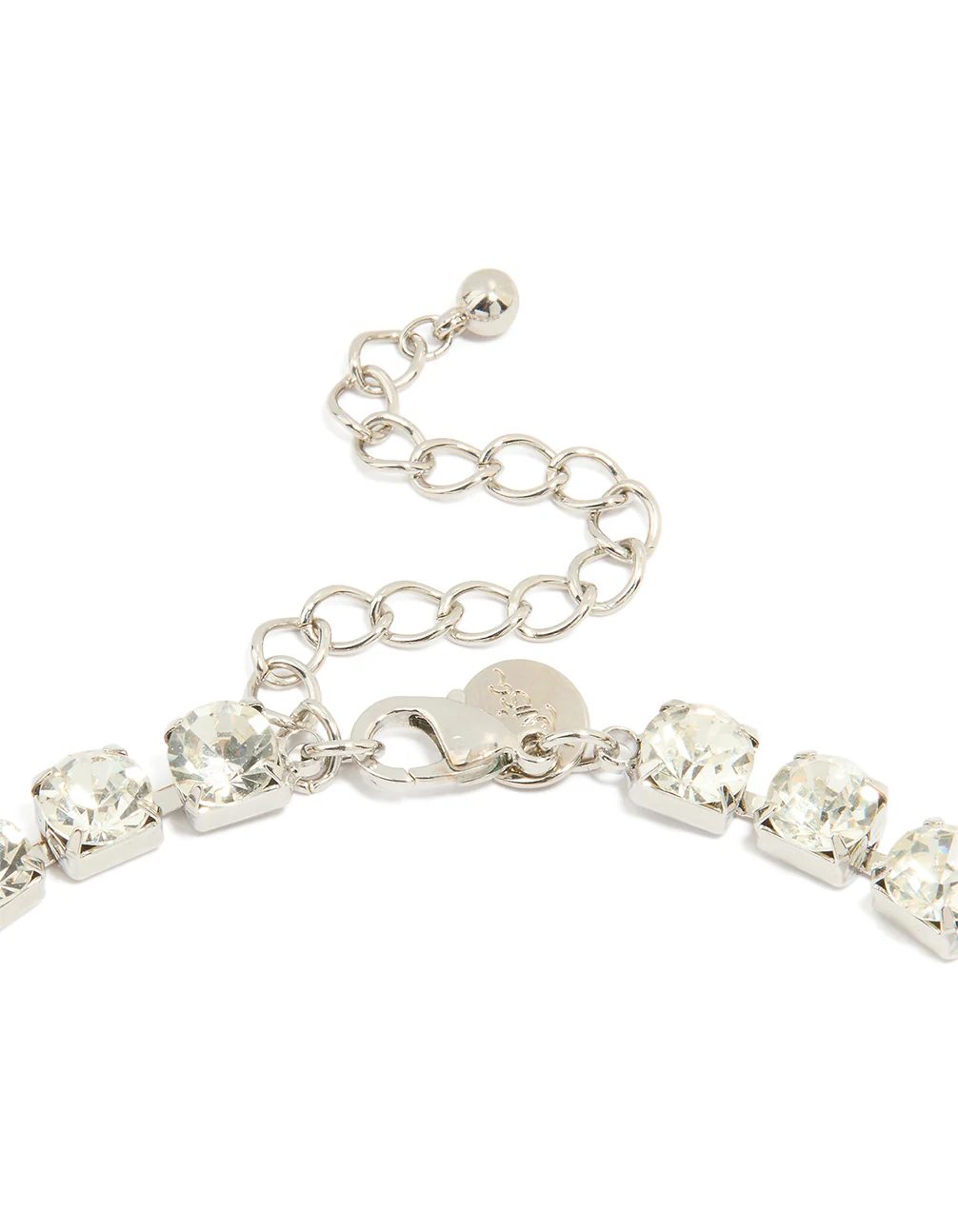 Silver Diamante Thick Chain Necklace - Image 3