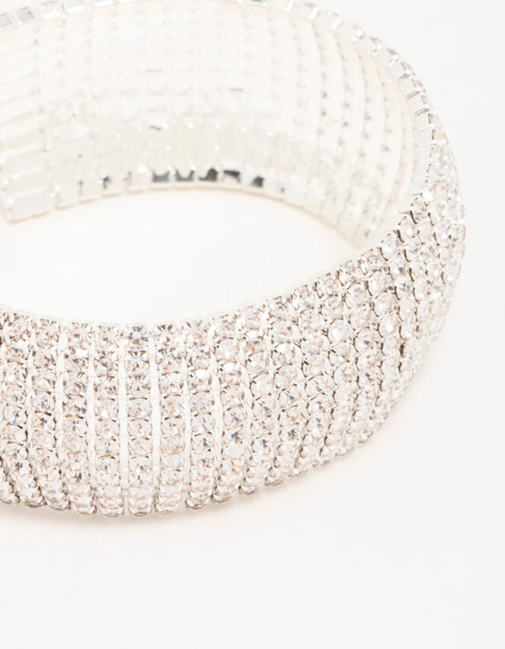 Silver Diamante Thick Cupchain Bracelet - Image 2