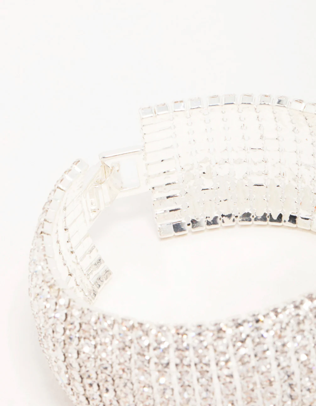 Silver Diamante Thick Cupchain Bracelet - Image 3