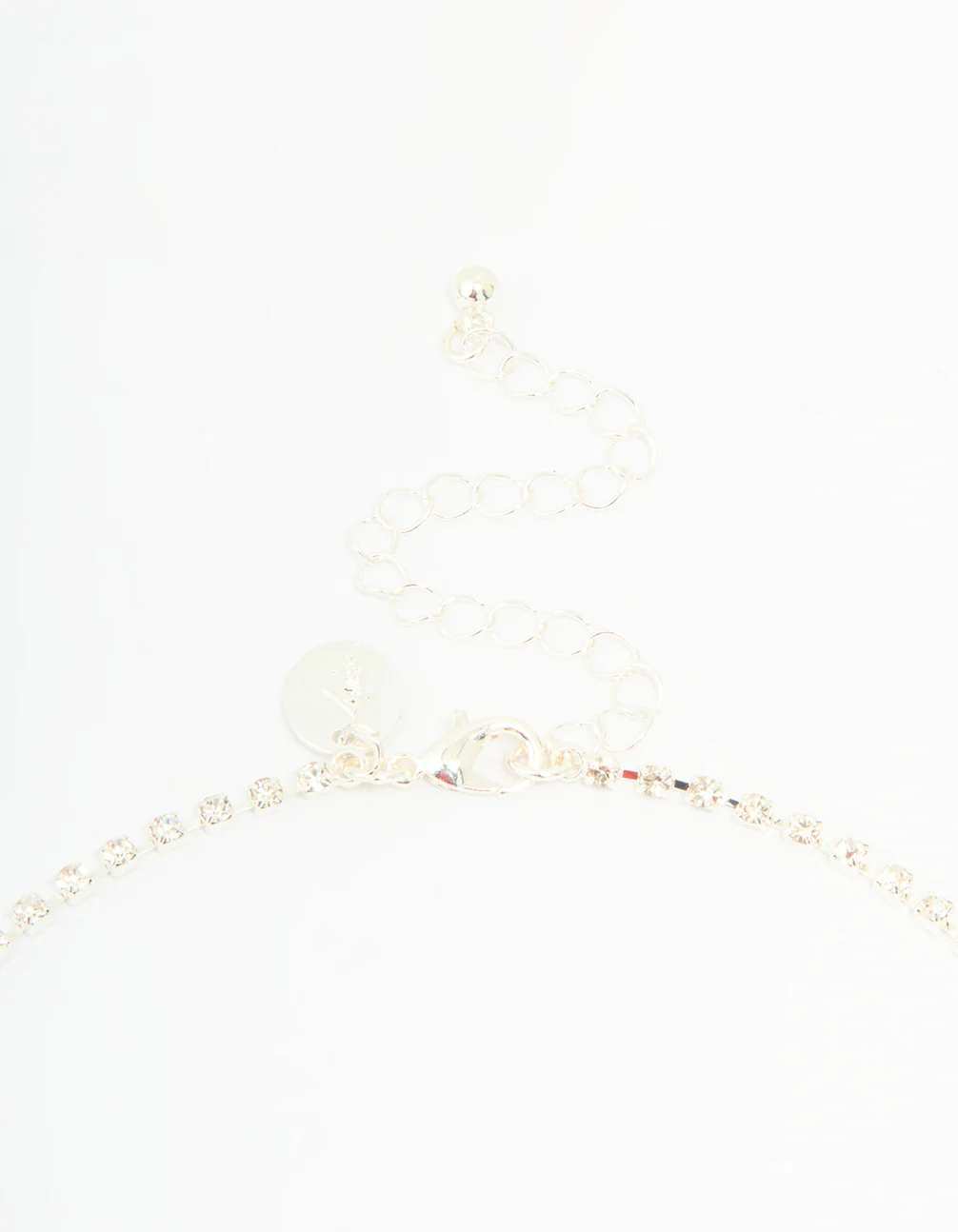 Silver Diamante Thin Pavé Twisted Necklace & Earrings Set - Image 3