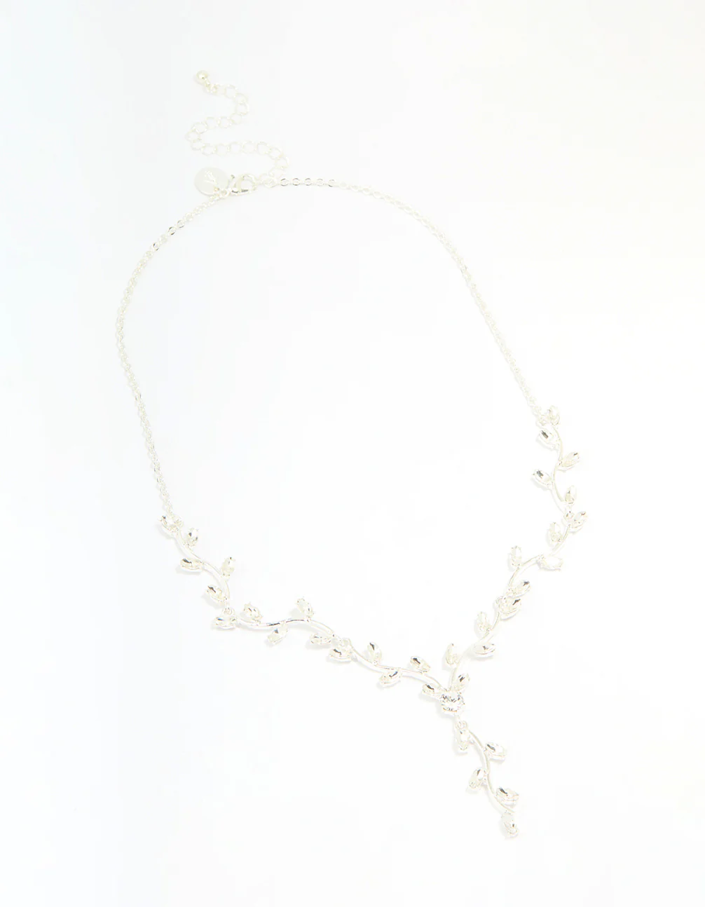 Silver Diamante Vine Lariat Necklace - Image 4