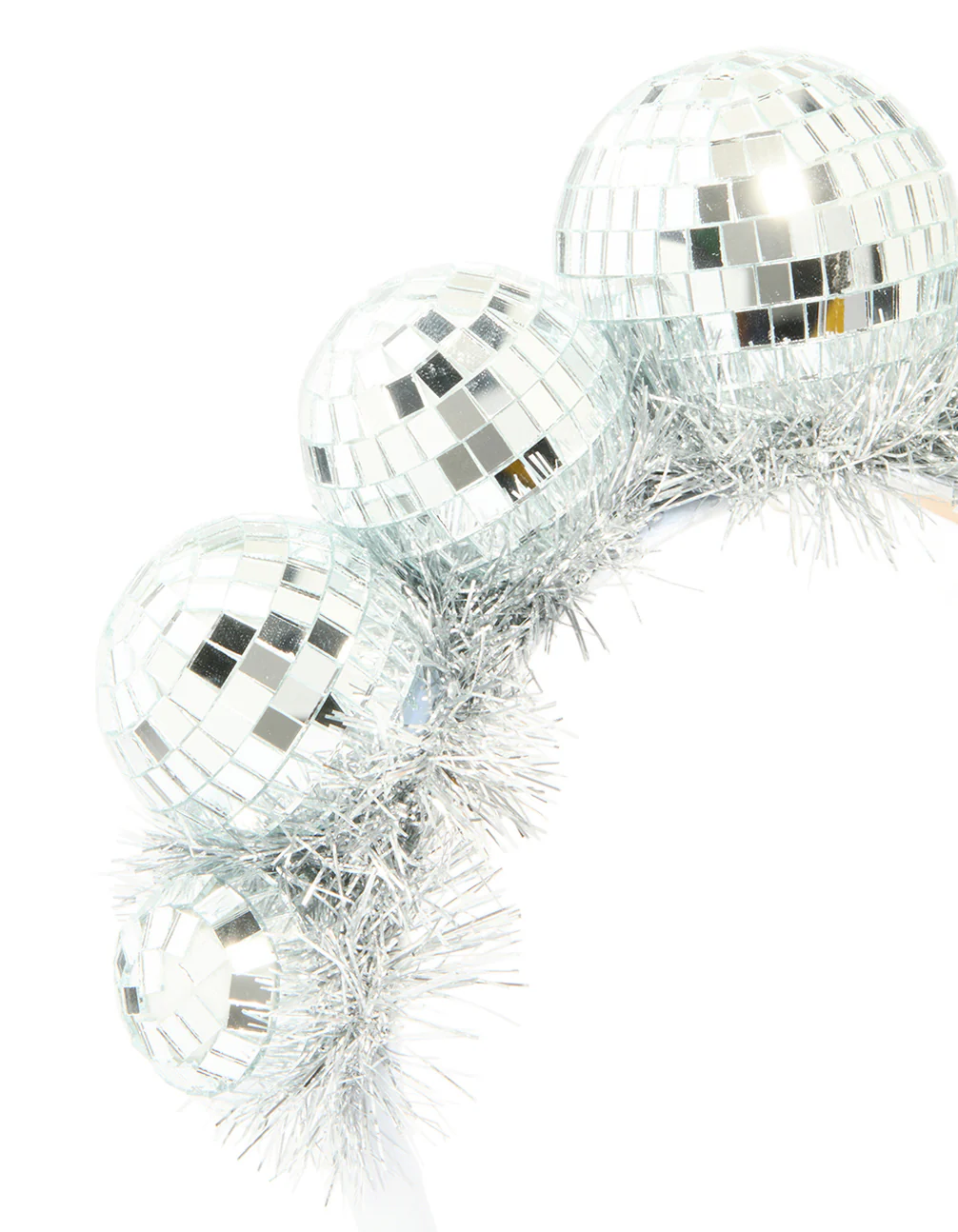Silver Disco Ball Tinsel Headband - Image 2