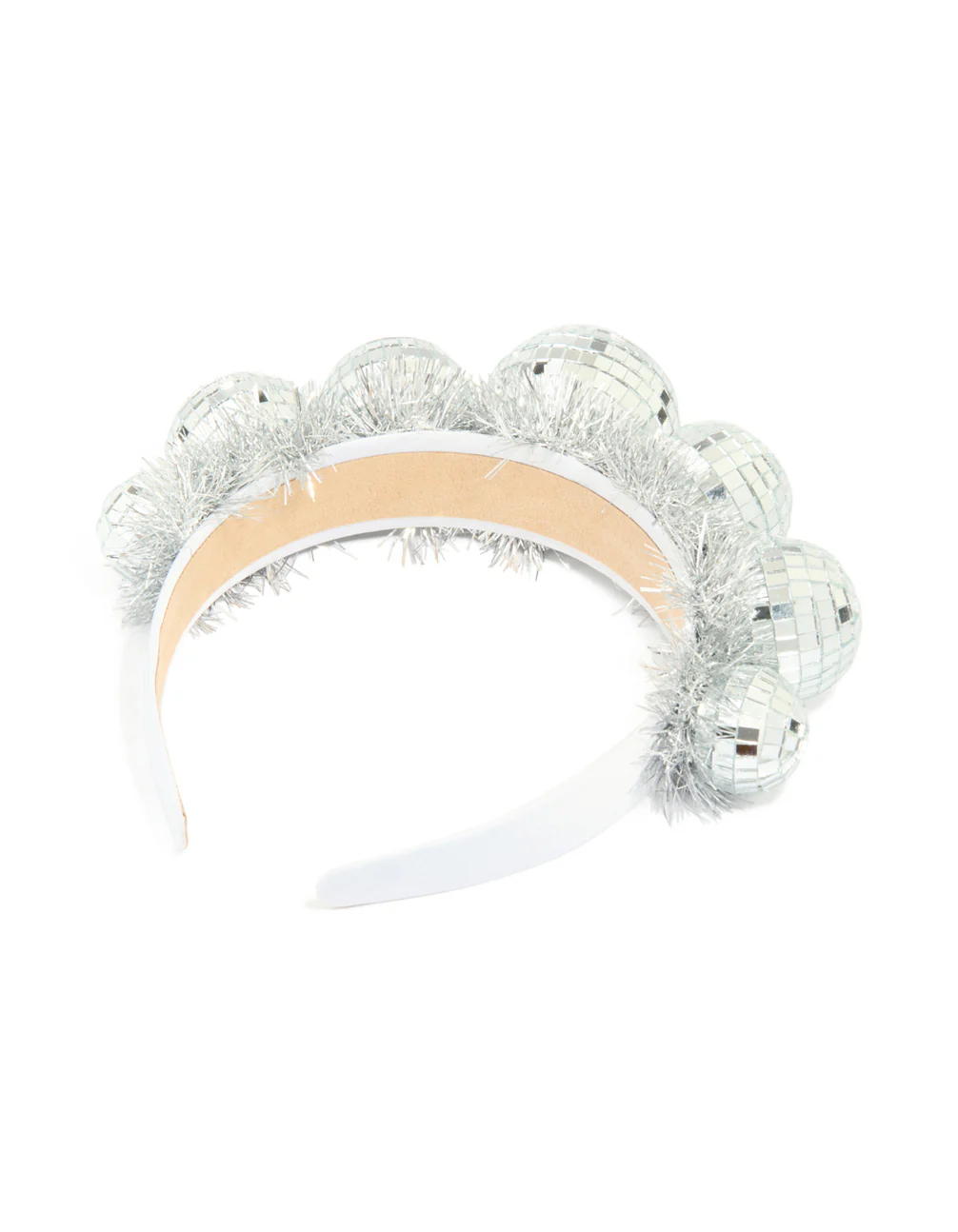 Silver Disco Ball Tinsel Headband - Image 3