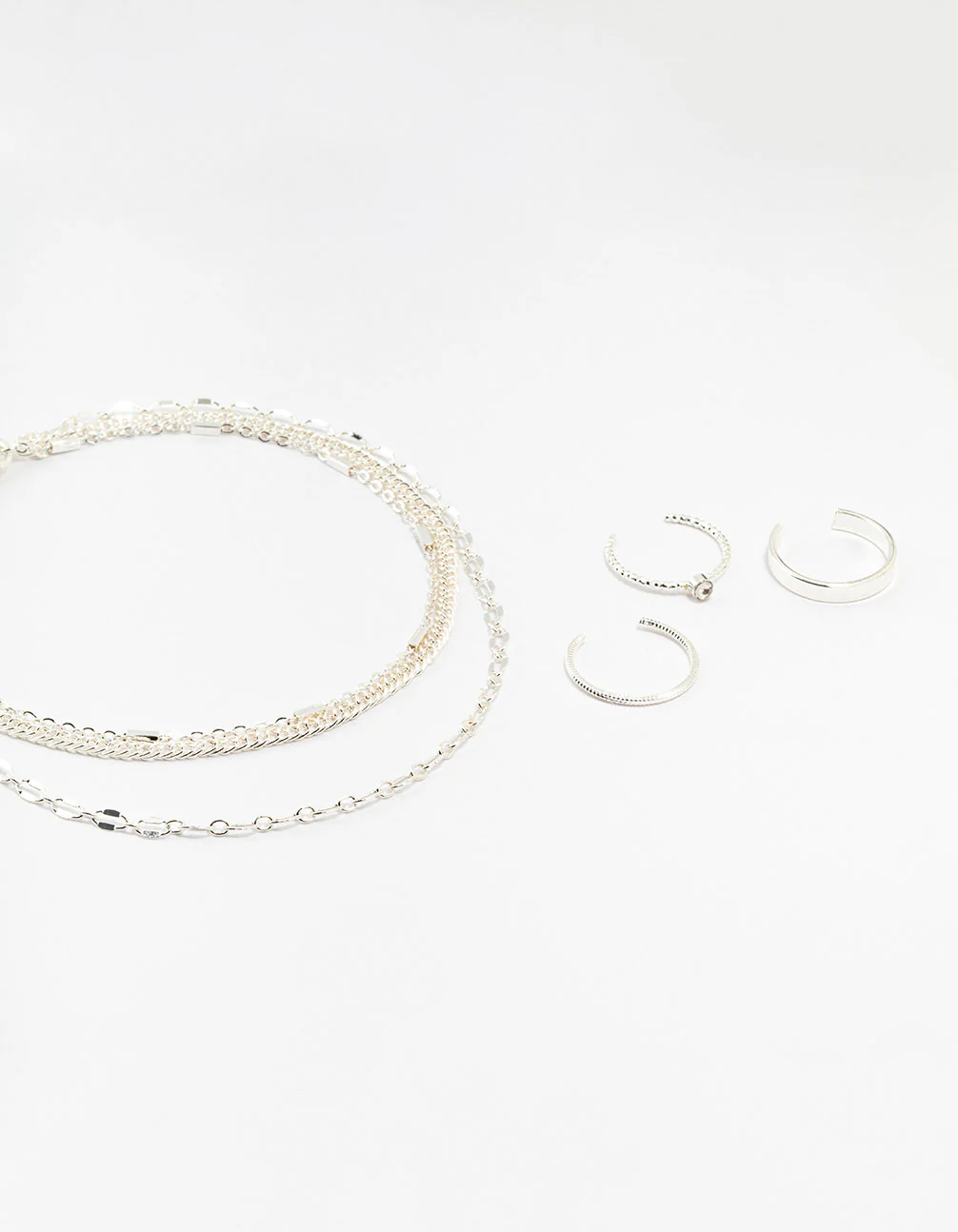 Silver Dumbell Anklet & Toe Rings Set - Image 2