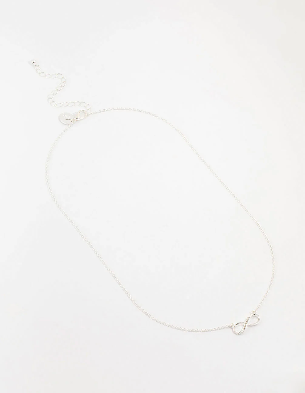 Silver Encased Diamante Infinity Necklace - Image 4