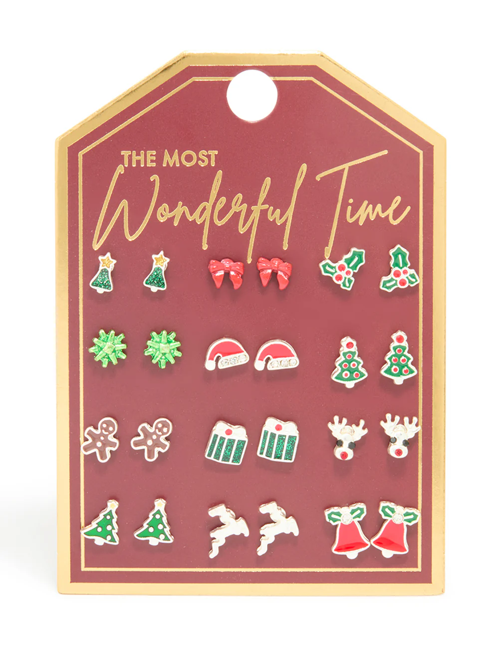 Silver Festive Tree & Bell Earrings 12-Pack - Image 3