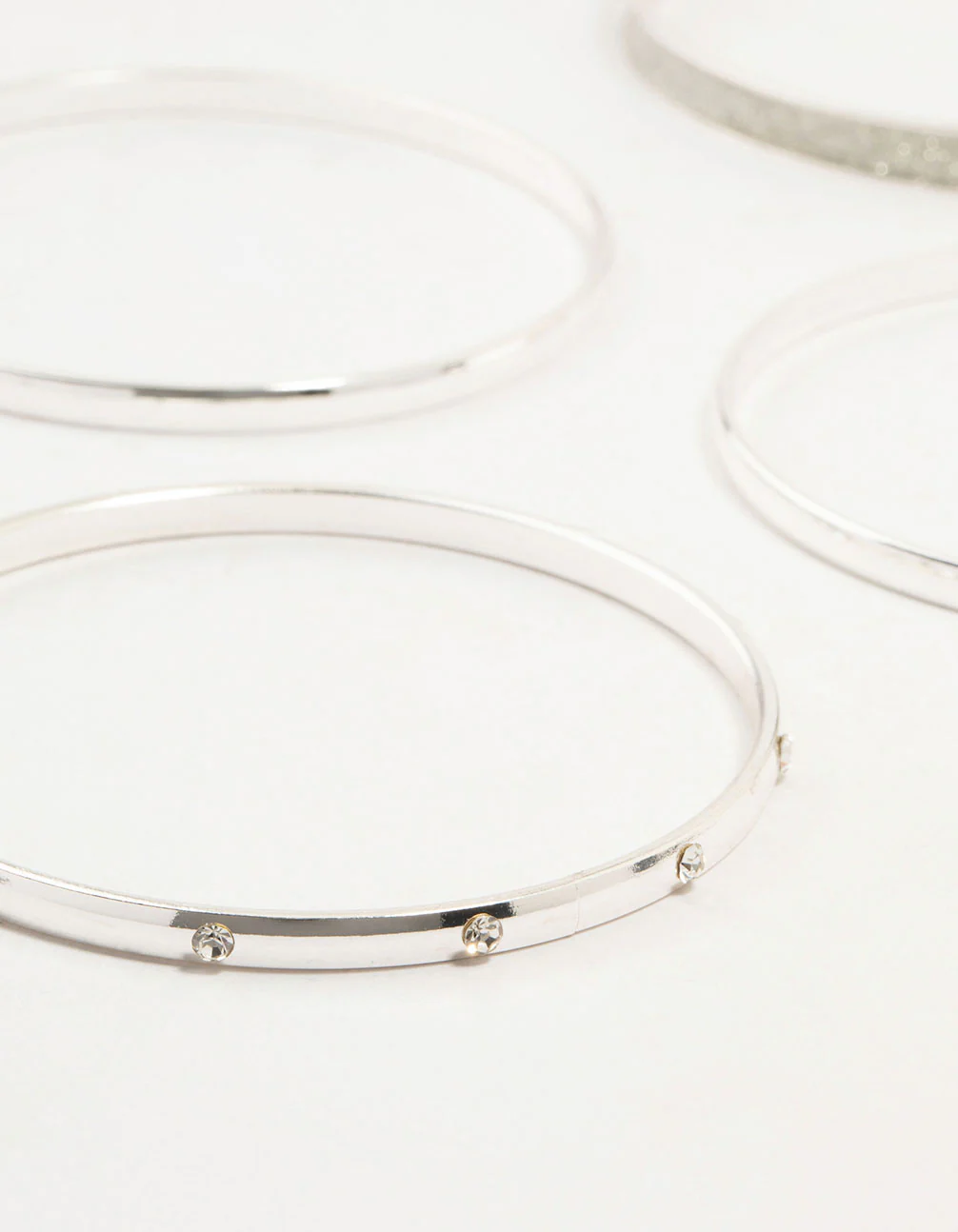 Silver Glitter Paper & Diamante Bangles 5-Pack - Image 2