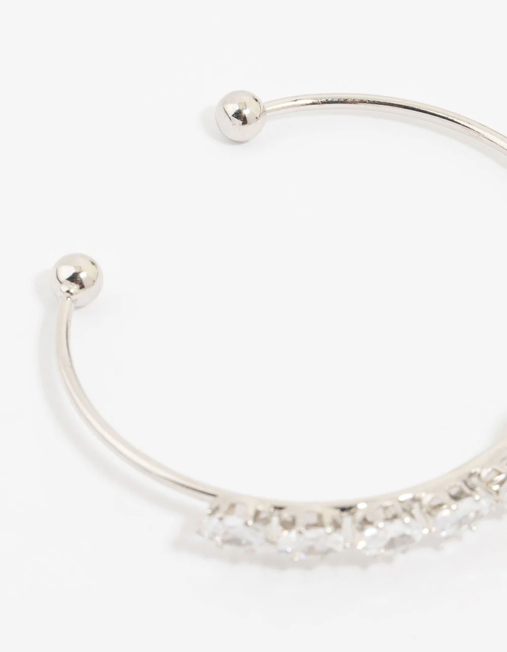 Silver Green Cubic Zirconia Marquise Wrist Cuff - Image 3