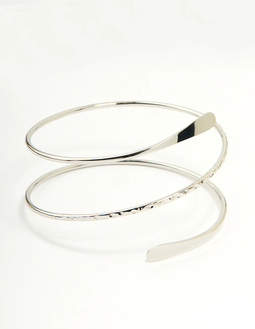 Silver Hammered Arm Cuff
