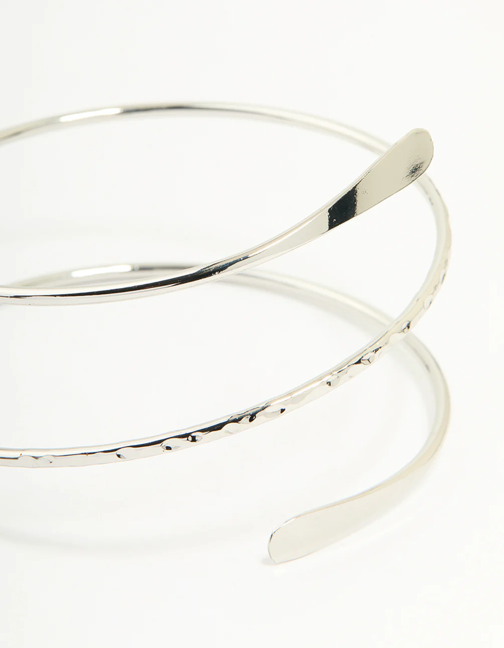 Silver Hammered Arm Cuff - Image 2