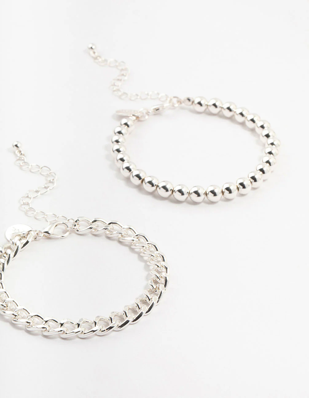 Silver Heart & Ball Chain Bracelets 4-Pack - Image 2