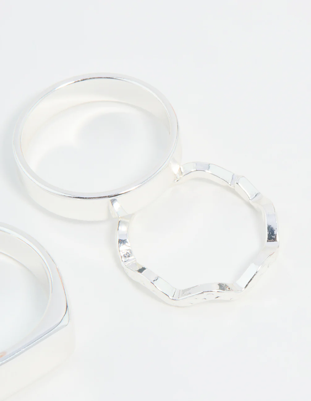 Silver Hexagon & Signet Rings 5-Pack - Image 3