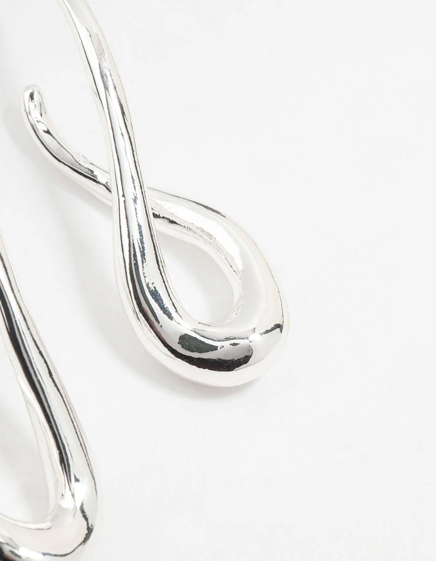 Silver Infinity Hoop Earrings - Image 3