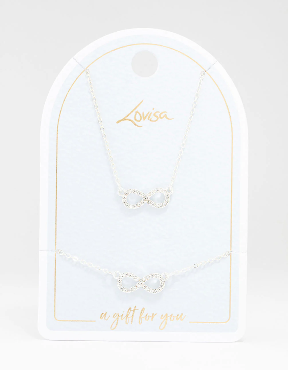 Silver Plated Infinity Necklace & Bracelet Set - Image 3