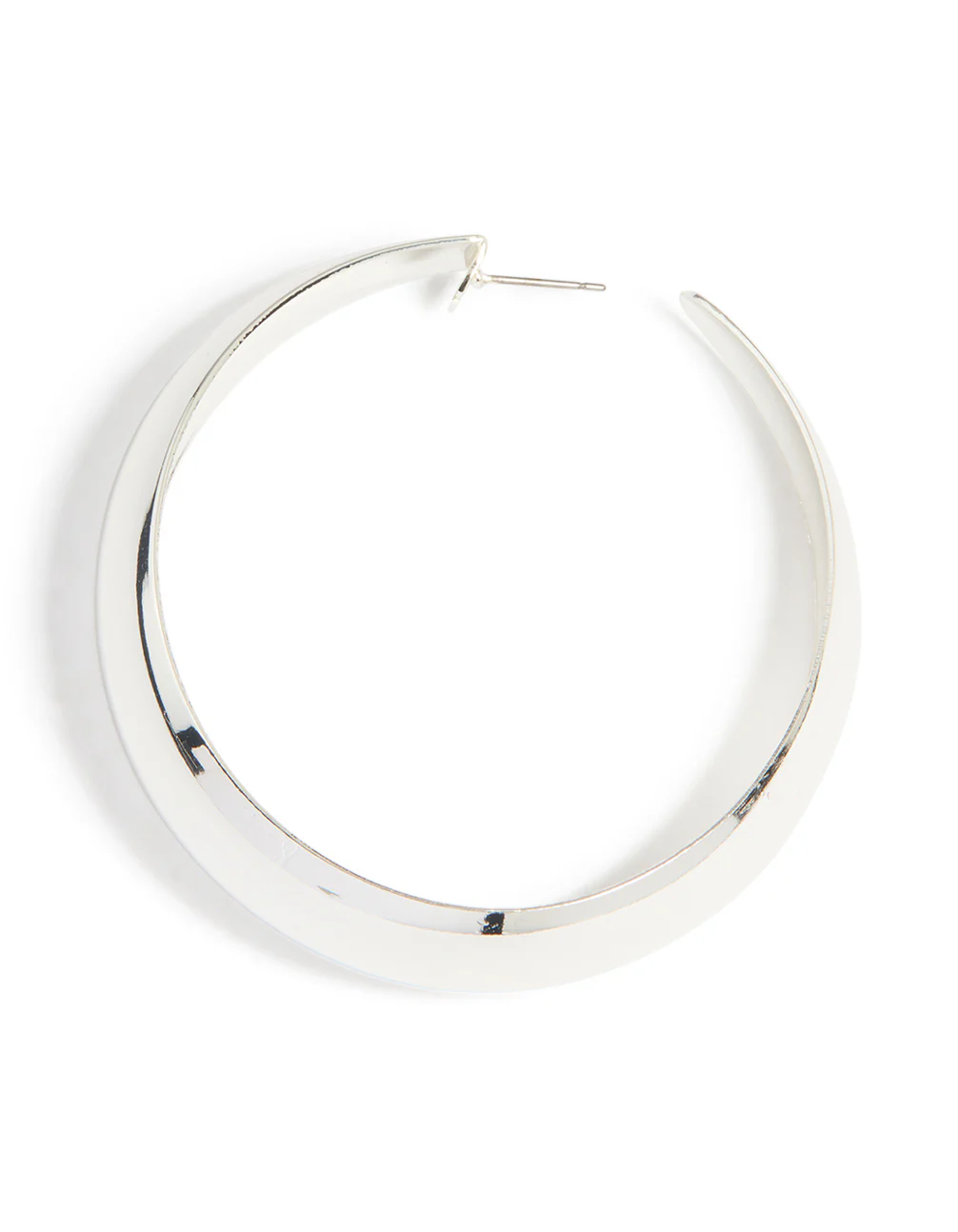 Silver Large Thin Hoop Earrings - Image 3