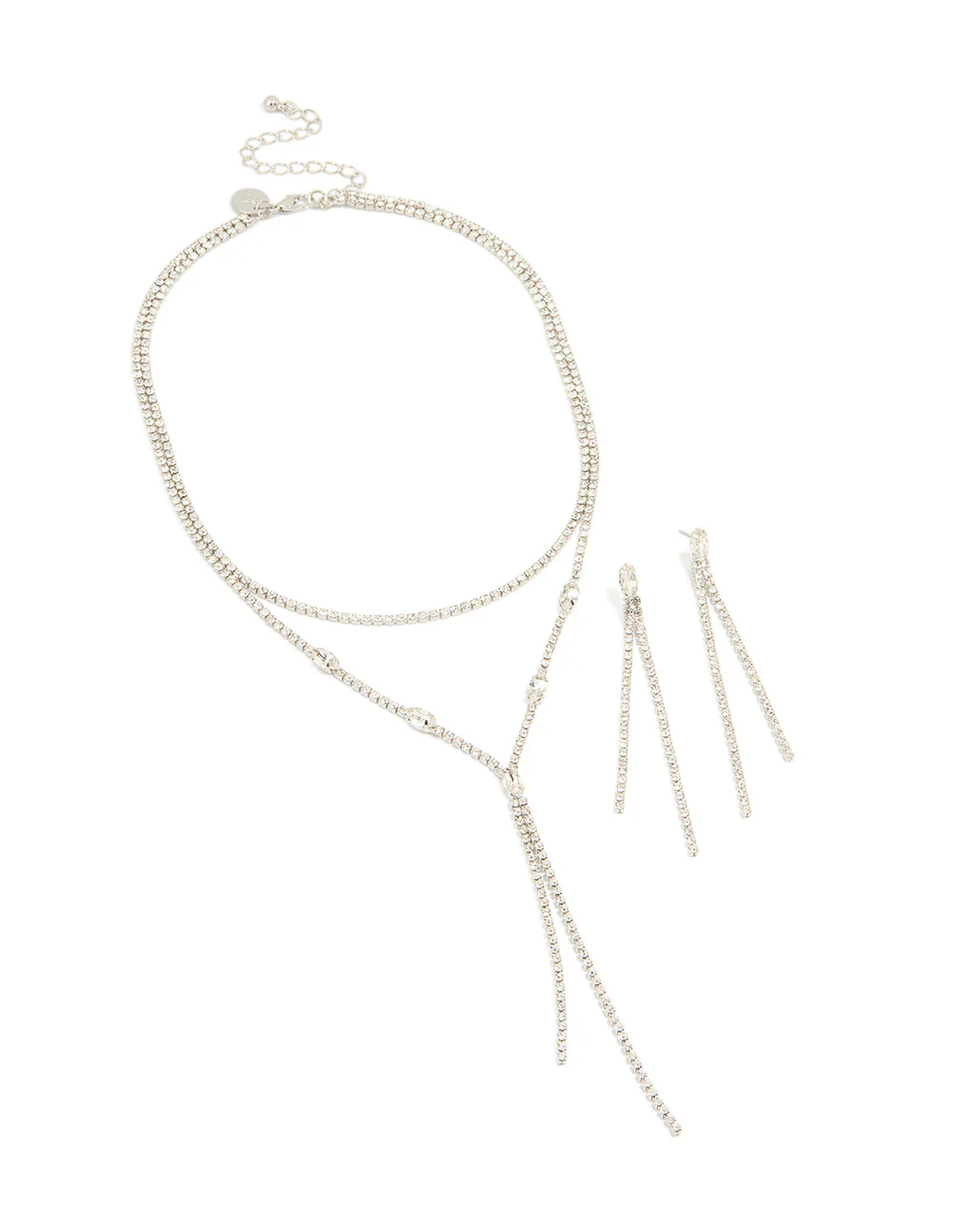 Silver Layered Y-Necklace - Image 2