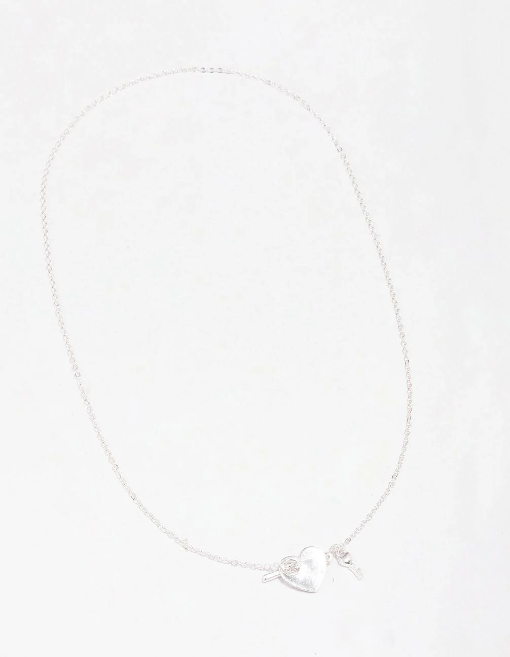 Silver Locked Heart T&O Pendant Necklace - Image 2